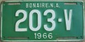 Nummernschilder / Kfz-Kennzeichen Niederländische Antillen 1966 1960er Bonaire