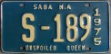 Nummernschilder / Kfz-Kennzeichen Niederländische Antillen 1975 1970er Saba
