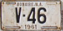 Nummernschilder / Kfz-Kennzeichen Niederländische Antillen 1961 1960er Bonaire
