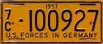Nummernschilder / Kfz-Kennzeichen Deutschland 1957 1950er US