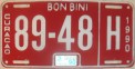 Nummernschilder / Kfz-Kennzeichen Niederländische Antillen 1990 1990er Curacao Bon Bini