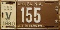 Nummernschilder / Kfz-Kennzeichen Aruba 1980 1980er Aruba