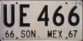 Nummernschilder / Kfz-Kennzeichen Mexiko 1966 1960er Sonora