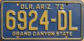 Nummernschilder / Kfz-Kennzeichen USA 1972 1970er Arizona AZ