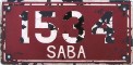Nummernschilder / Kfz-Kennzeichen Niederländische Antillen 1961 1960er Saba