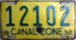 Nummernschilder / Kfz-Kennzeichen Panama 1952 1950er Canal Zone
