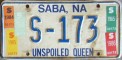 Nummernschilder / Kfz-Kennzeichen Niederländische Antillen 1983 1980er Saba