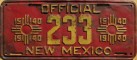 Nummernschilder / Kfz-Kennzeichen USA 1940 1940er New Mexico NM