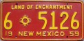 Nummernschilder / Kfz-Kennzeichen USA 1959 1950er New Mexico NM