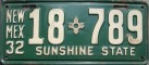 Nummernschilder / Kfz-Kennzeichen USA 1932 1930er New Mexico NM
