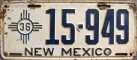 Nummernschilder / Kfz-Kennzeichen USA 1936 1930er New Mexico NM