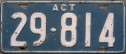 Nummernschilder / Kfz-Kennzeichen Australien 1938 1930er Australian Capital Territory ACT