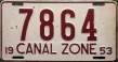 Nummernschilder / Kfz-Kennzeichen Panama 1953 1950er Canal Zone
