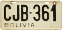 Nummernschilder / Kfz-Kennzeichen Bolivien 1987 1980er