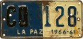 Nummernschilder / Kfz-Kennzeichen Bolivien 1966 1960er CD