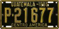 Nummernschilder / Kfz-Kennzeichen Guatemala 1965 1960er