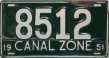 Nummernschilder / Kfz-Kennzeichen Panama 1951 1950er Canal Zone