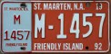Nummernschilder / Kfz-Kennzeichen Niederländische Antillen 1992 1990er St. Maarten