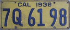 Nummernschilder / Kfz-Kennzeichen USA 1938 1930er california ca