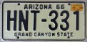 Nummernschilder / Kfz-Kennzeichen USA 1966 1960er Arizona AZ
