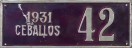 Nummernschilder / Kfz-Kennzeichen Argentinien 1931 1930er Cordoba, Rio Ceballos