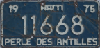 Nummernschilder / Kfz-Kennzeichen Haiti 1975 1970er