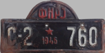 Nummernschilder / Kfz-Kennzeichen Jugoslawien 1946 1940er C = Serbien
