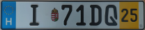 Nummernschilder / Kfz-Kennzeichen Ungarn 2025 2020er