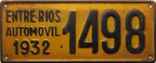 Nummernschilder / Kfz-Kennzeichen Argentinien 1932 1930er Entere Rios