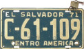 Nummernschilder / Kfz-Kennzeichen El Salvador 1971 1970er GOV