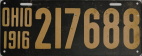 Nummernschilder / Kfz-Kennzeichen USA 1916 1910er Ohio OH