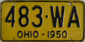 Nummernschilder / Kfz-Kennzeichen USA 1950 1950er Ohio OH