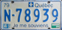 Nummernschilder / Kfz-Kennzeichen Kanada 1979 1970er Quebec
